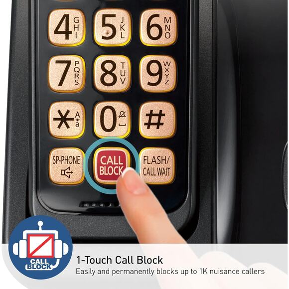 NEW Panasonic Cordless Phone Call Block, Bilingual Caller ID  KX-TGD813B - Picture 5 of 7